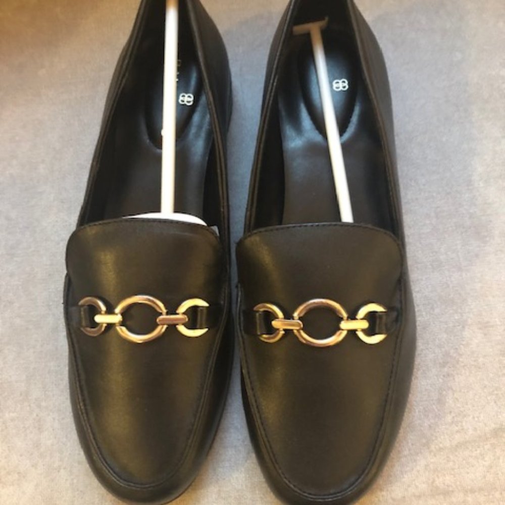 Bandolino Loafers Black Leather Shoes - NIB!